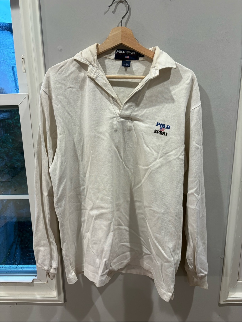 POLO SPORT Ralph Lauren White Long-Sleeve Polo Rugby Shirt